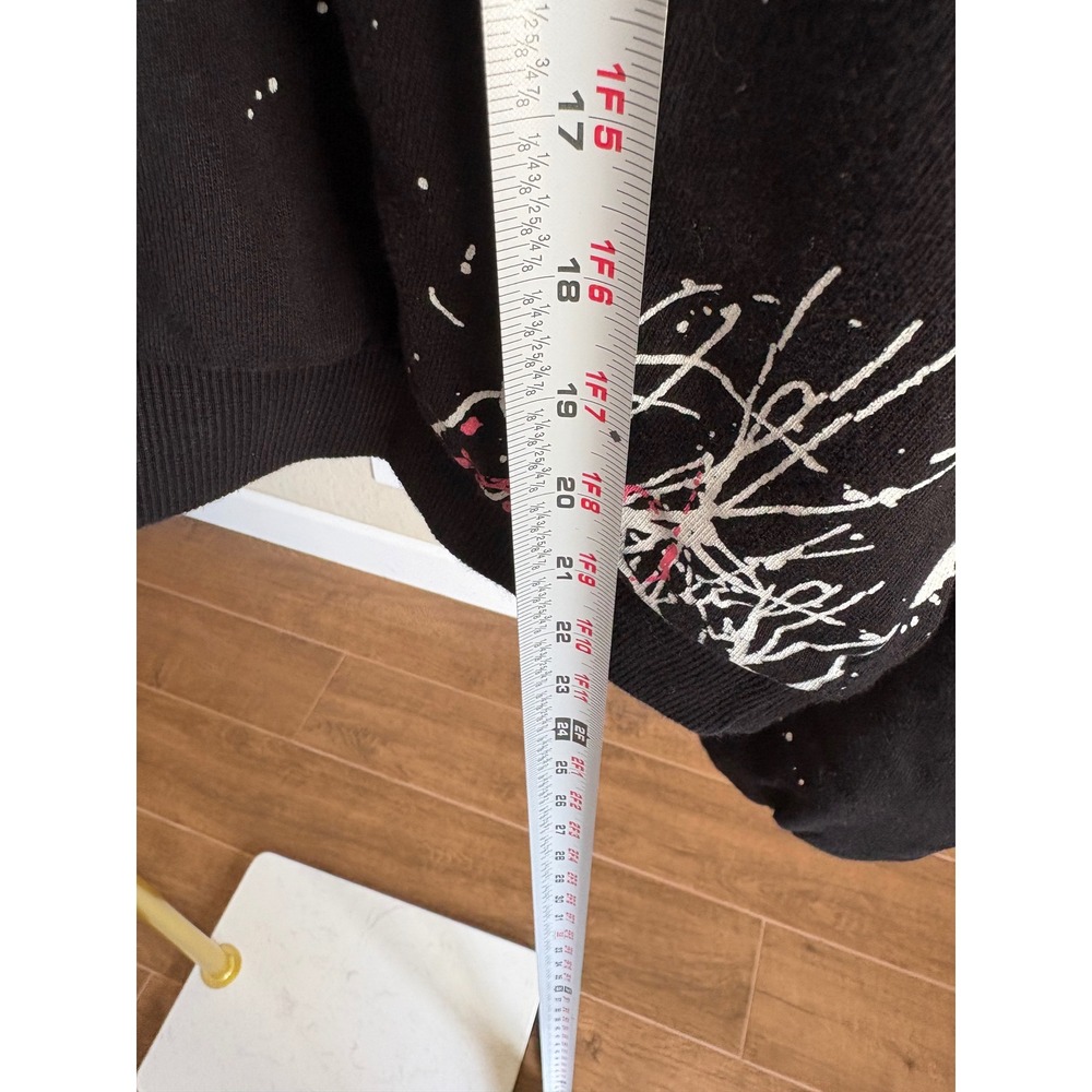 For The Republic Womens Sweatshirt Black Metallic Paint Cotton M Streetwear - Picture 5 of 5